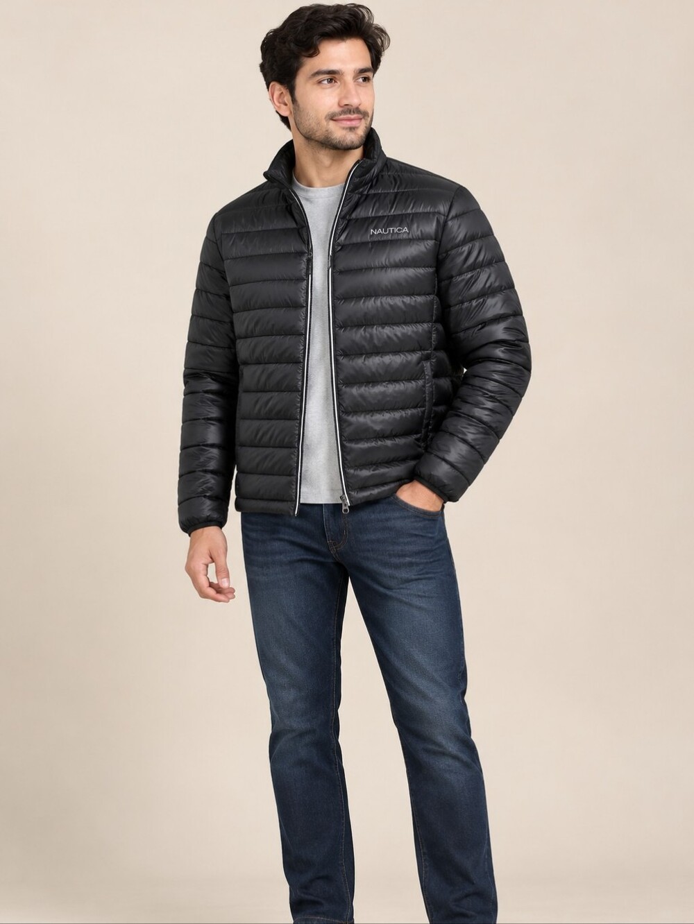 NWT Nautica Men's Quilted Black Puffer Coat